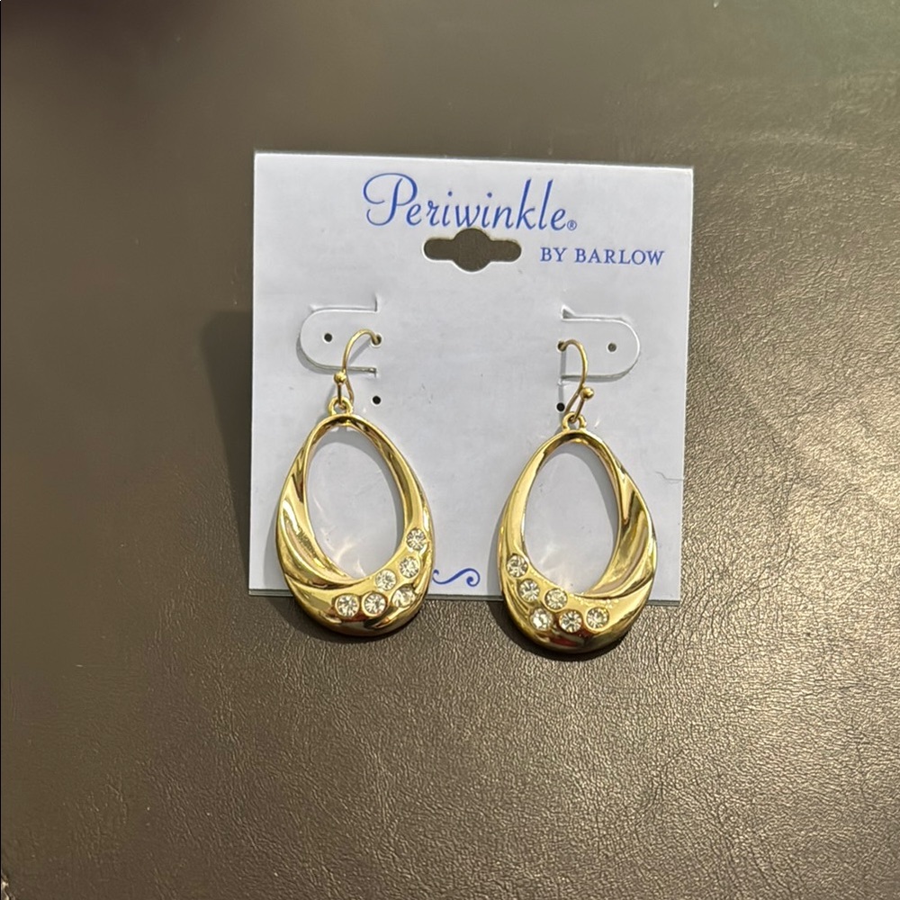 Periwinkle by Barlow Gold Teardrop Earrings